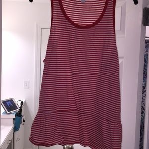 adorable striped red &a white peplum GAP tank